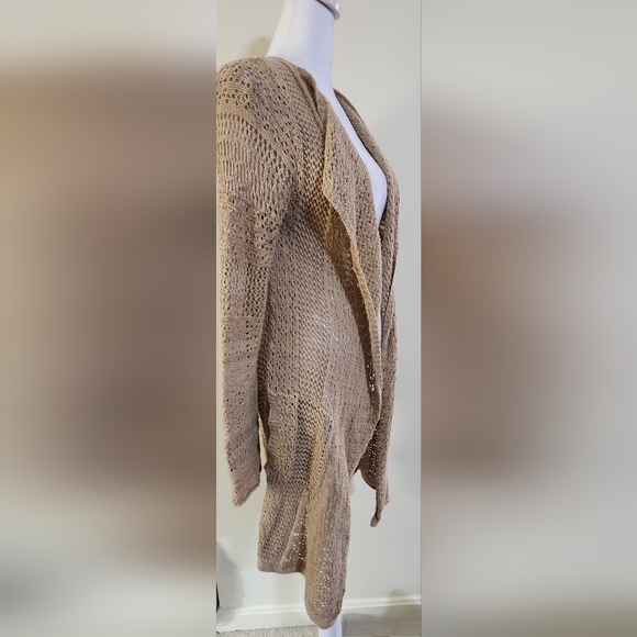 Lucky Brand Women's Open Knit Long Duster Boho Cardigan Sweater XS - Picture 3 of 9